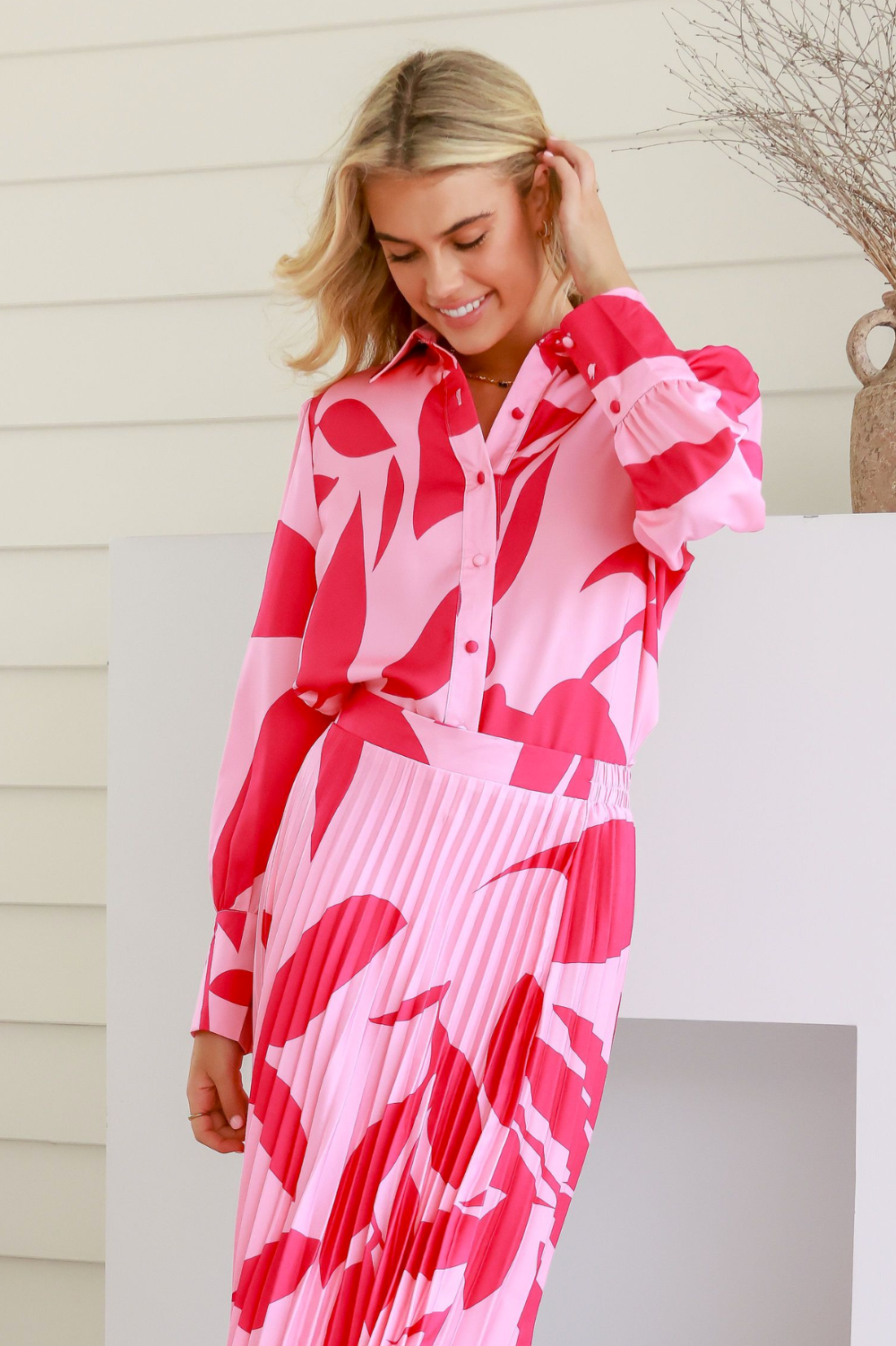 Fashion Express Gina Swirl Shirt | Pink _Silvermaple Boutique 