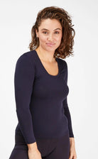 Tani Long Sleeve Scoop Top | Navy | 7935_Silvermaple Boutique