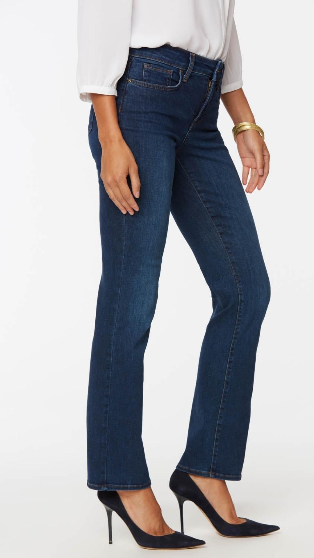 NYDJ Marilyn Stitching Straight Leg High Waisted Jeans