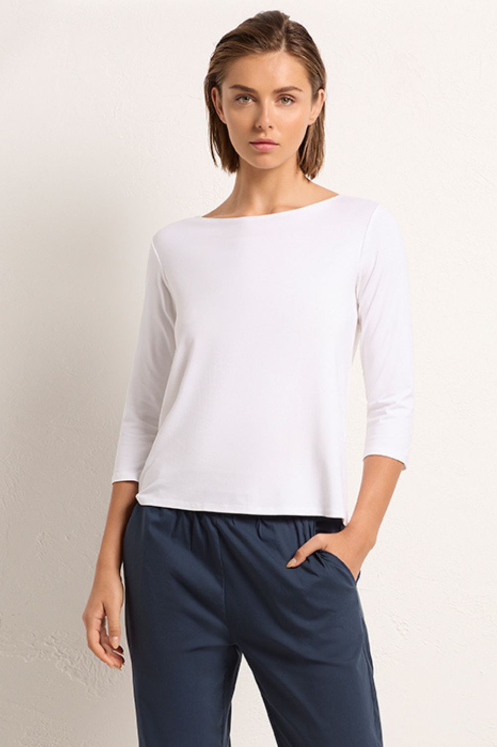 Mela Purdie Relaxed Boat Neck | White F01 2630 | Silvermaple Boutique