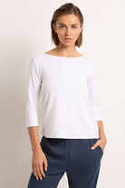 Mela Purdie Relaxed Boat Neck | White F01 2630 | Silvermaple Boutique