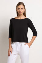 Mela Purdie Relaxed Boat Neck | Black | F01 2630_Silvermaple Boutique