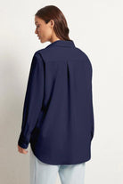 Mela Purdie Single Pocket Shirt | Navy | F67 7741 | Silvermaple Boutique