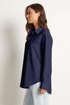 Mela Purdie Single Pocket Shirt | Navy | F67 7741 | Silvermaple Boutique