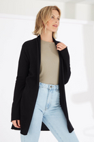 Mia Fratino Essentials Soft Roll Cardi | Jet Black  Silvermaple Boutique 