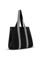 Punch Neoprene Neoprene Stripe Tote | Black/White_Silvermaple Boutique