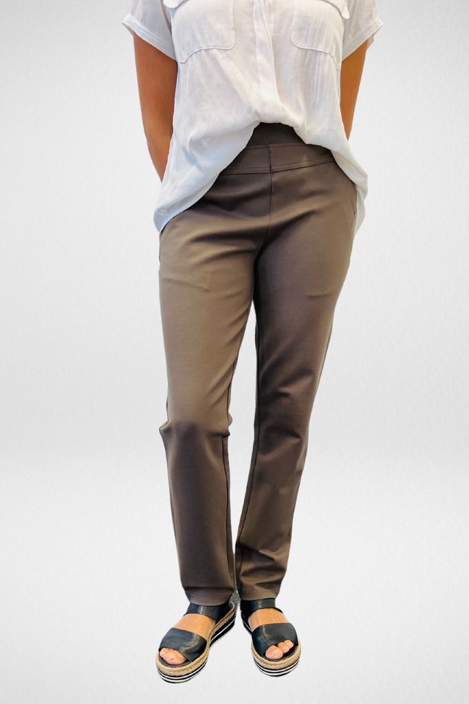 Maglia Ponte Pull On Pant | Taupe_ Silvermaple Boutique 