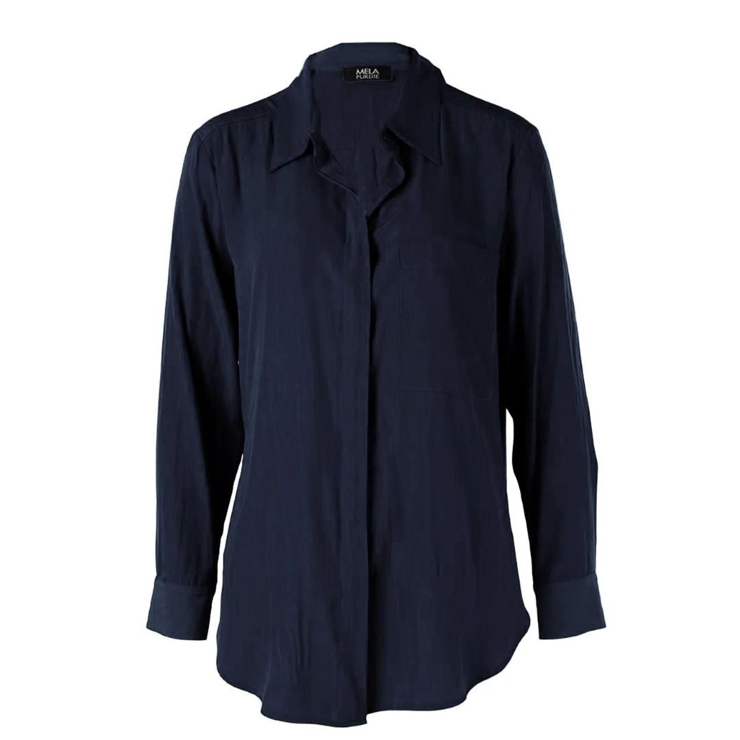 Mela Purdie Single Pocket Shirt | Navy_Silvermaple Boutique