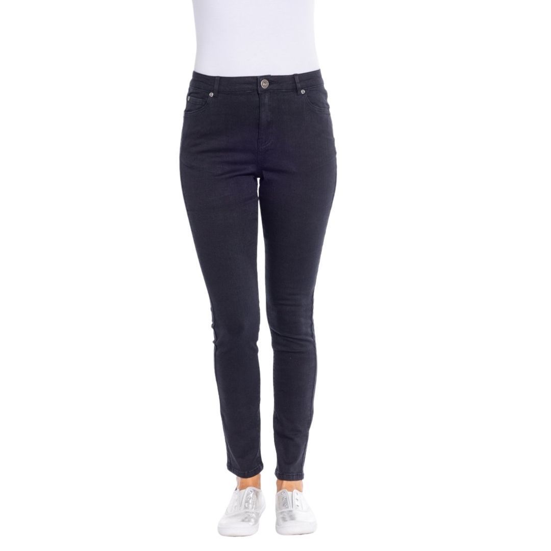 Cafe Latte Stretch Zip Skinny Jeans | Black_Silvermaple Boutique