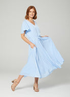 Philosophy Swing Drawstring Dress | Iced Blue_Silvermaple Boutique