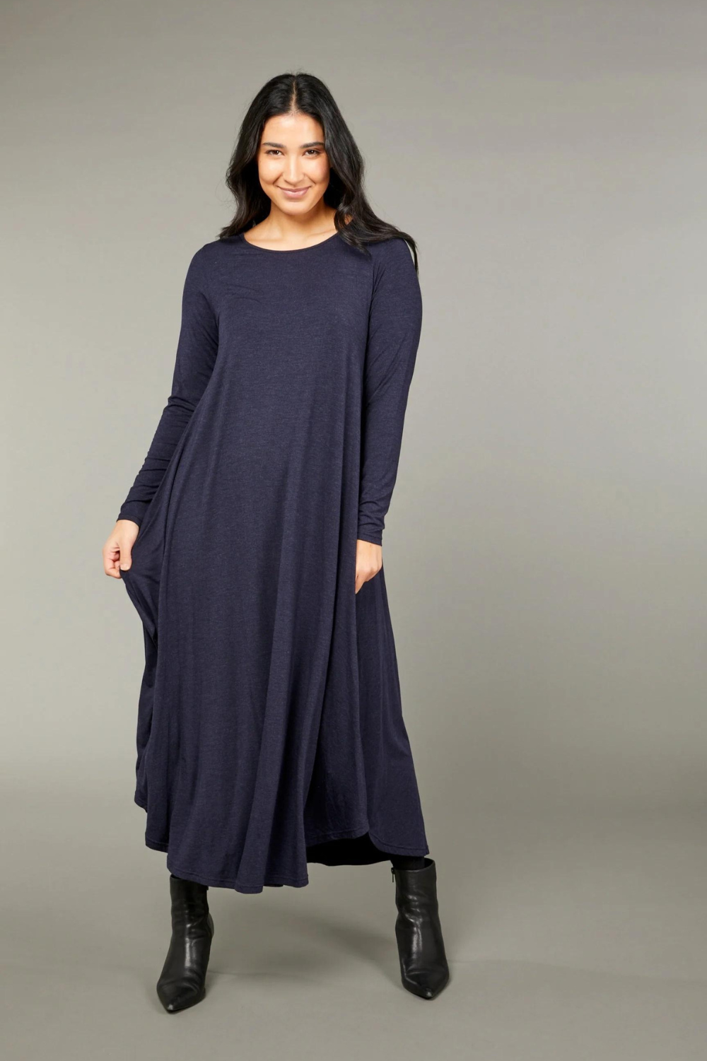 Tani Long Sleeve Tri Dress |Midnight Marle  Silvermaple Boutique 