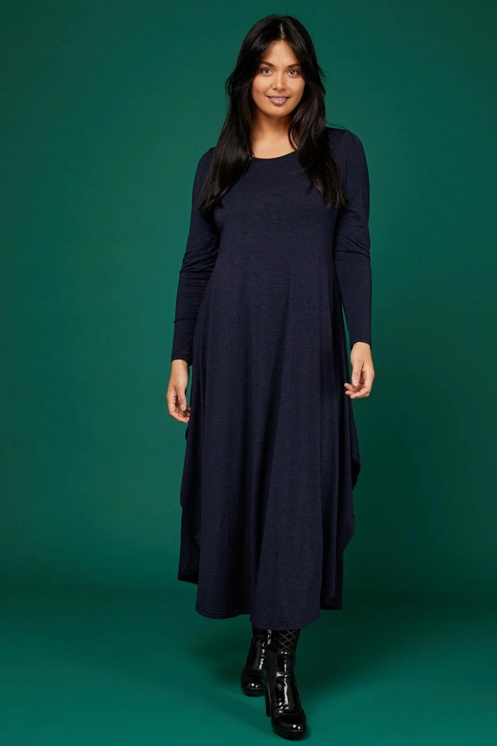 Tani Long Sleeve Tri Dress |Midnight Marle  Silvermaple Boutique 