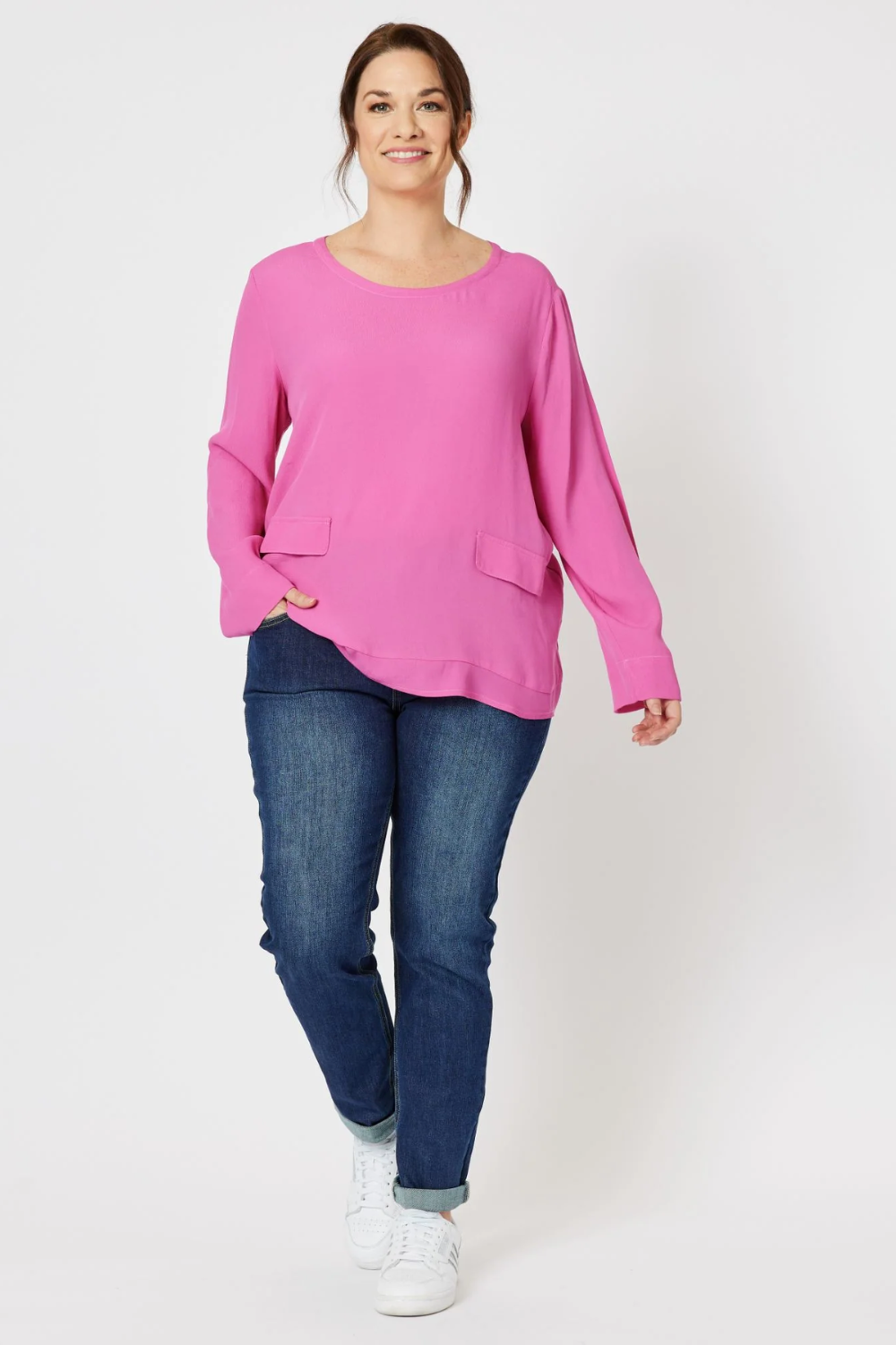 Clarity Kerryn Pocket Top | Fushia_Silvermaple Boutique 